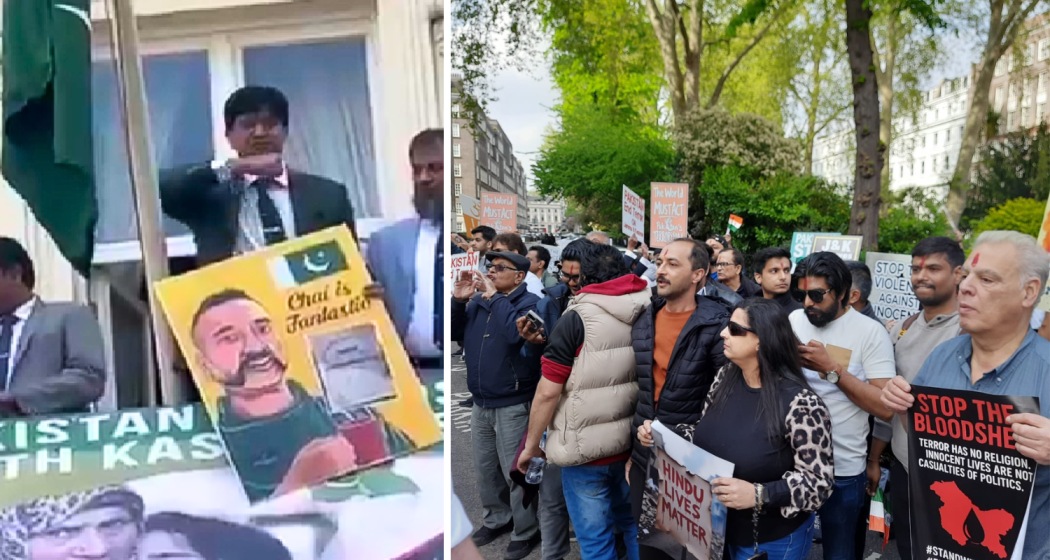 Pakistani diplomat threatens Indian community protestors in London