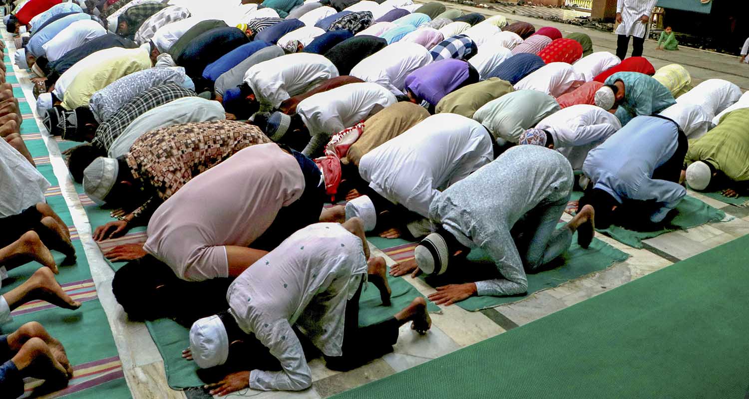 Rapid Action Force (RAF) personnel keep vigil amid heightened security ahead of the Eid al-Fitr festival, near Charminar in Hyderabad, on Friday. Rapid Action Force (RAF) personnel keep vigil amid heightened security ahead of the Eid al-Fitr festival, near Charminar in Hyderabad, on Friday.